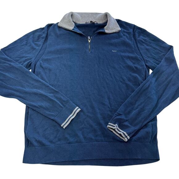 Michael Kors Sweater Mens Large Quarter Zip Pullover Lightweight Casual - Picture 1 of 6